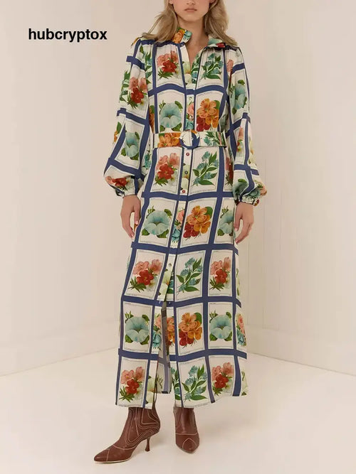Casual Chic Linen Tie-Waist Maxi Dress - Blue / S