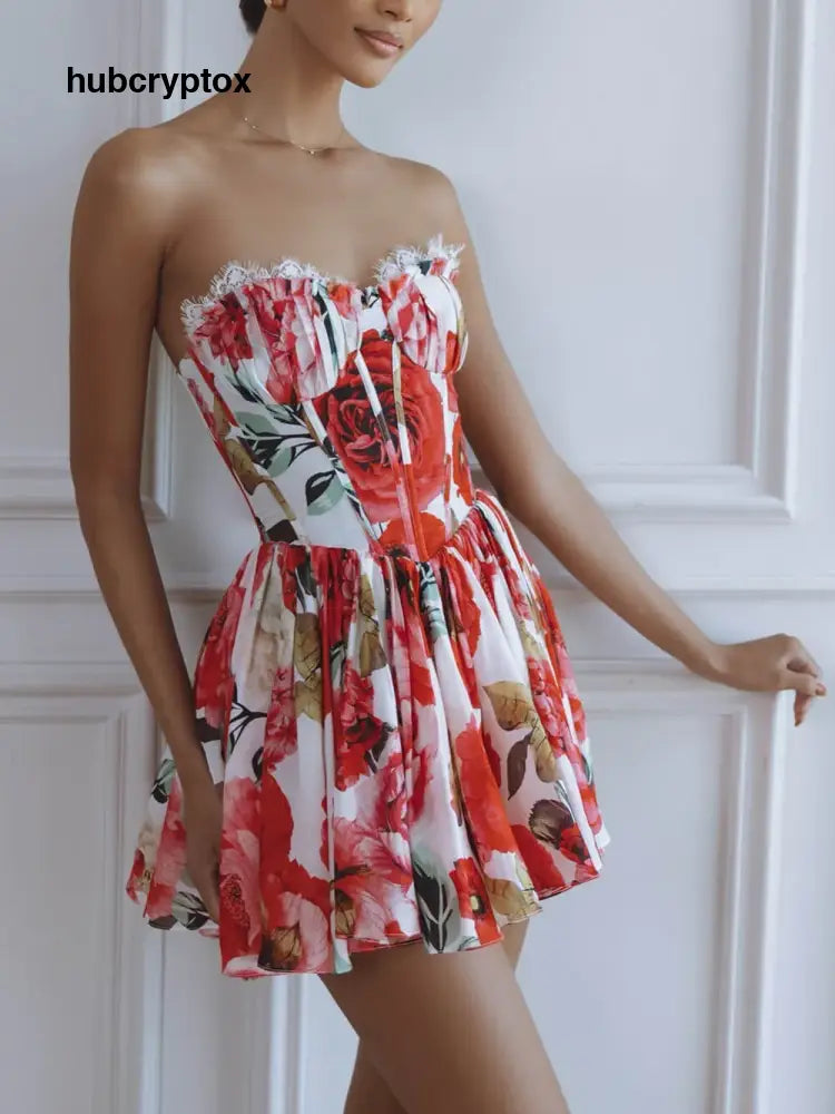 Delicate Printed Eyelash Lace Splice Bodycon Mini Dress