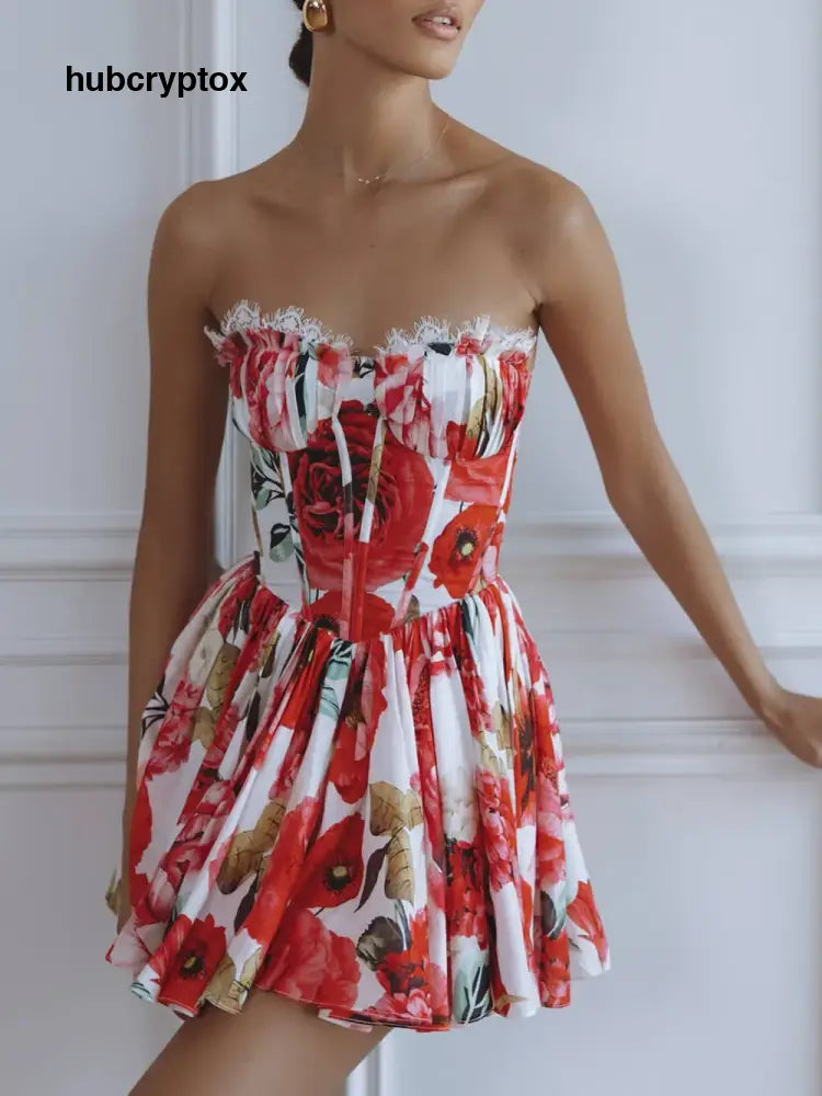 Delicate Printed Eyelash Lace Splice Bodycon Mini Dress