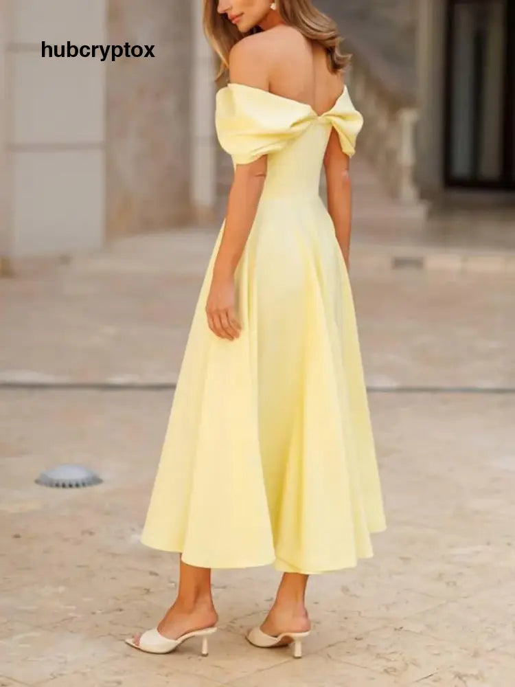 Elegant Off-the-shoulder Draped Maxi Dress