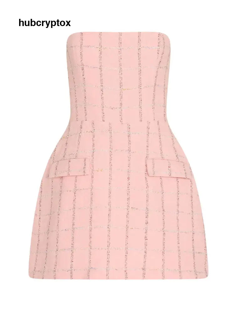 Elegant Strapless Bandeau Mini Dress